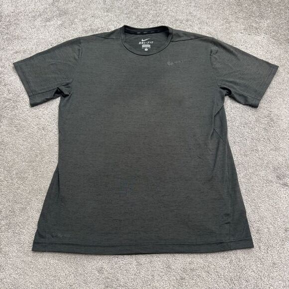 Nike Dri-Fit Active T-Shirt Mens Medium Gray Short Sleeve Crew Neck Athletic Tee - Picture 1 of 12